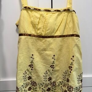 Forever 21 Yellow Floral Embroidered Camisole